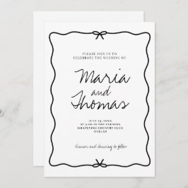 Invitación moderna de casamiento con mano