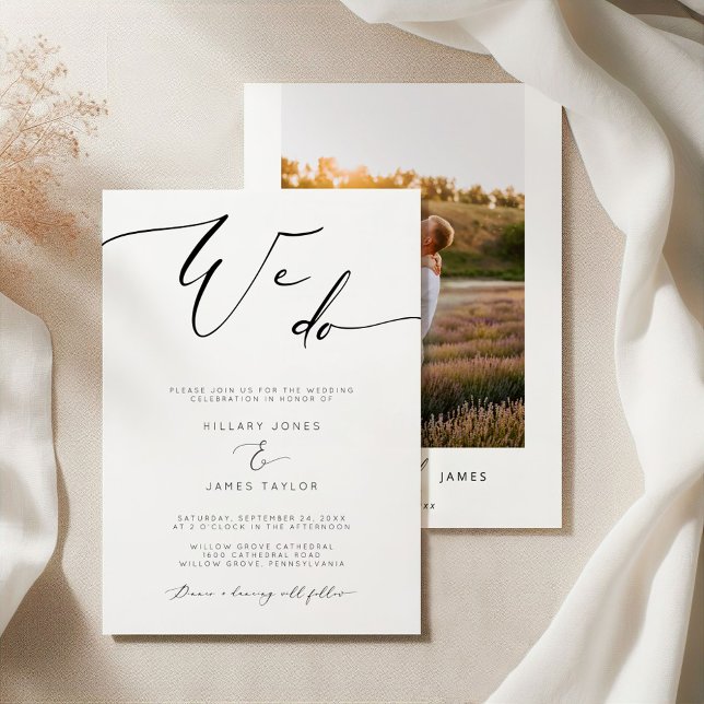 Invitación moderna de casamiento de caligrafía (Subido por el creador)