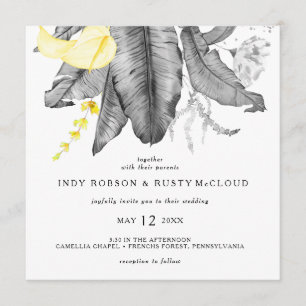 Invitación moderna de casamiento tropical cuadrado