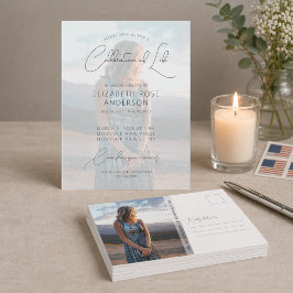 Invitación moderna de celebración de vida con foto