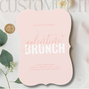 Invitación moderna de color rosa coral para la fie