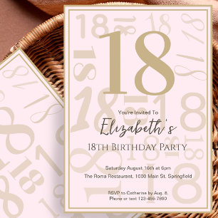 Invitación moderna de cumpleaños 18 para ella en o