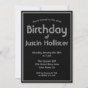 Invitación moderna de cumpleaños a cualquier edad