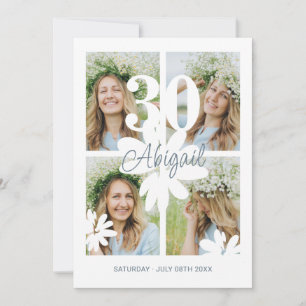 Invitación moderna de cumpleaños número 30 con dis