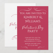 Invitación moderna de cumpleaños rosa y blanco par