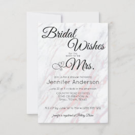 Invitación moderna de ducha de mármol rosa y gris