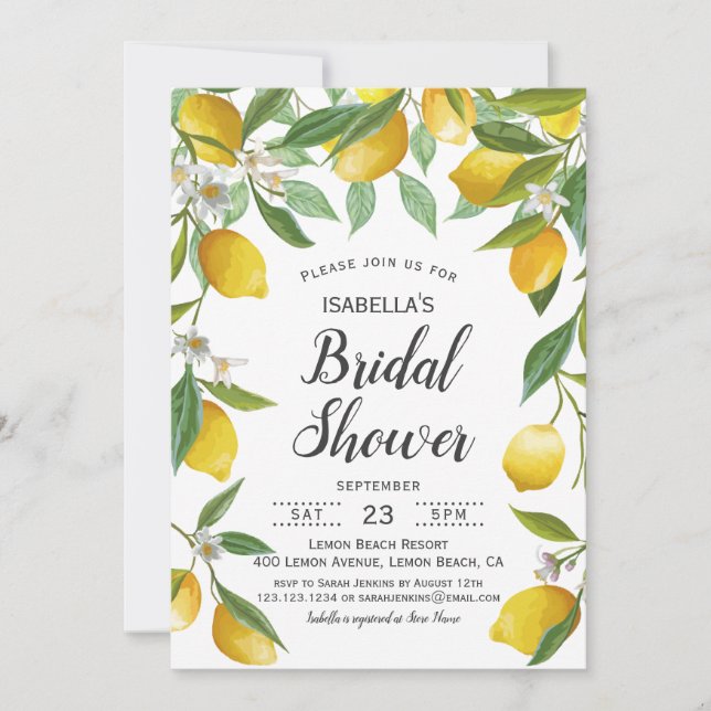 Invitación moderna de ducha de novias en verano de (Anverso)