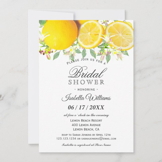 Invitación moderna de ducha de novias en verano de (Anverso)