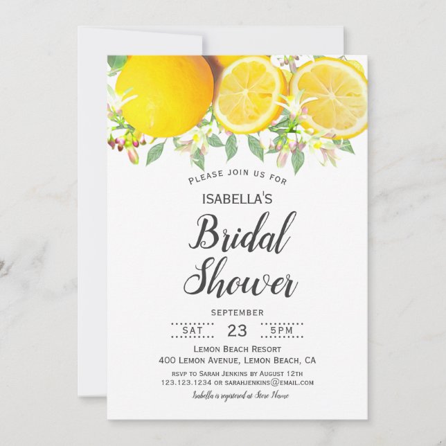 Invitación moderna de ducha de novias en verano de (Anverso)