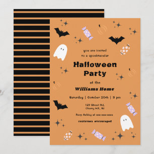 Invitación moderna de fiesta de Halloween Spooktac