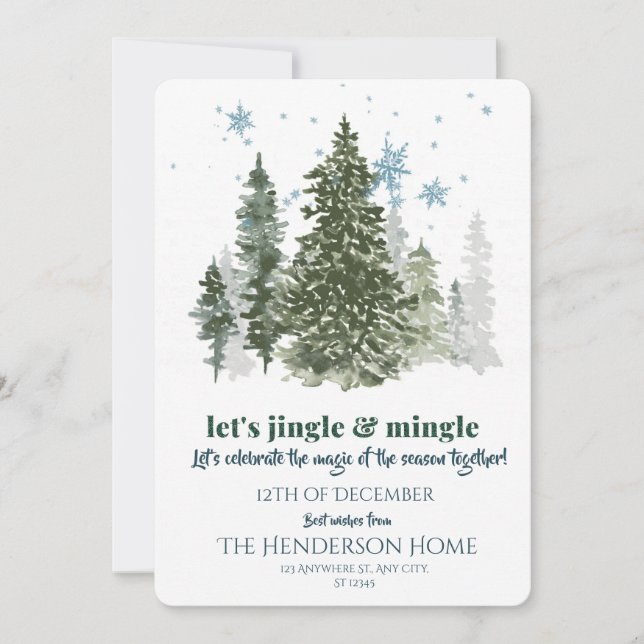 Invitación moderna de fiesta de Navidad alegre (Anverso)