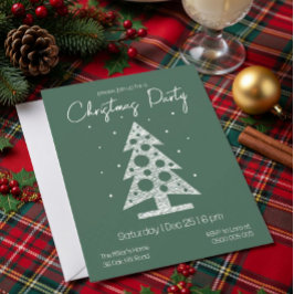 Invitación moderna de fiesta de Navidad en verde y