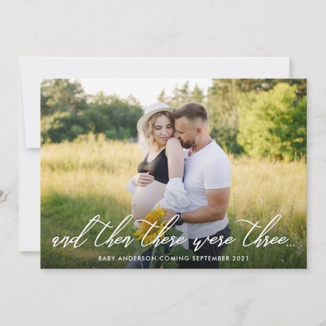 Invitación moderna de fotografía de embarazo (Anverso)