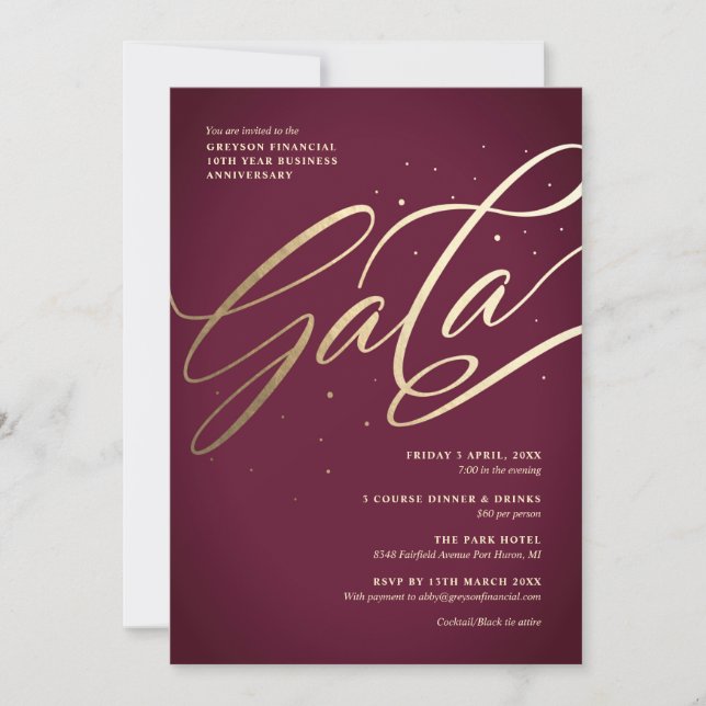 Invitación moderna de gala (Anverso)