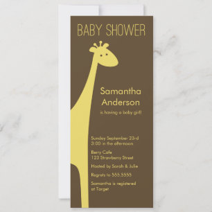 Invitación moderna de Giraffe Baby Shower - Niño/C
