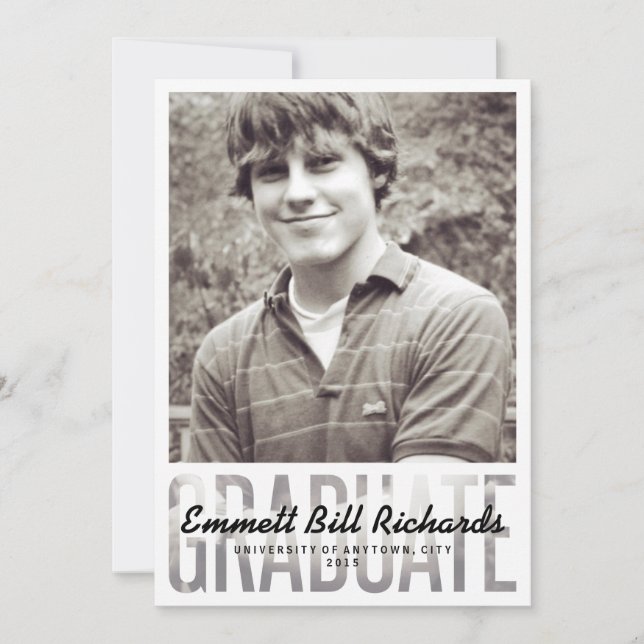 Invitación moderna de graduación (Anverso)