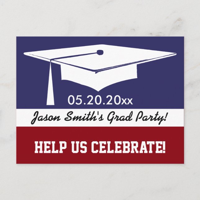 Invitación moderna de graduación (Anverso)