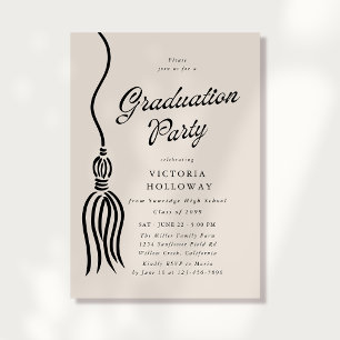 Invitación moderna de graduación con borla de marf