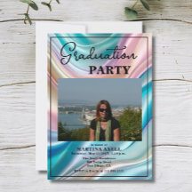 Invitación moderna de graduación con foto para fie