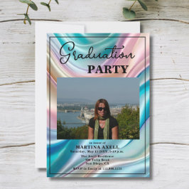 Invitación moderna de graduación con foto para fie