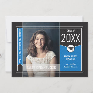 Invitación moderna de graduación de foto de gradua