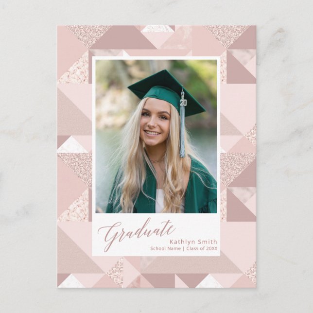 Invitación moderna de graduación de foto de Purpur (Anverso)