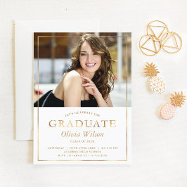 Invitación moderna de graduación de foto de Reliev