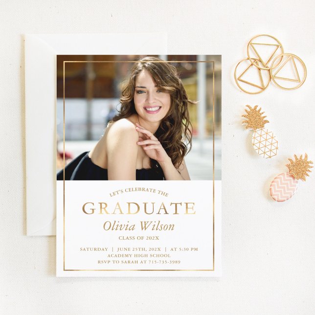 Invitación moderna de graduación de foto de Reliev (Subido por el creador)