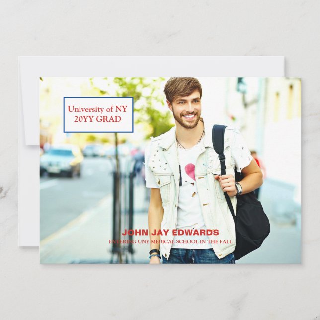 Invitación moderna de graduación de fotografía (Anverso)