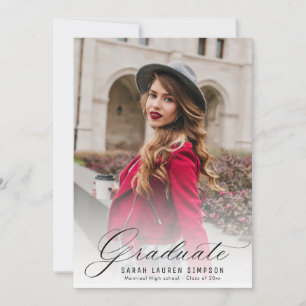 Invitación moderna de graduación de fotografía cal