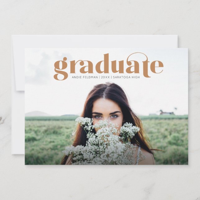 Invitación moderna de graduación de fotografía com (Anverso)