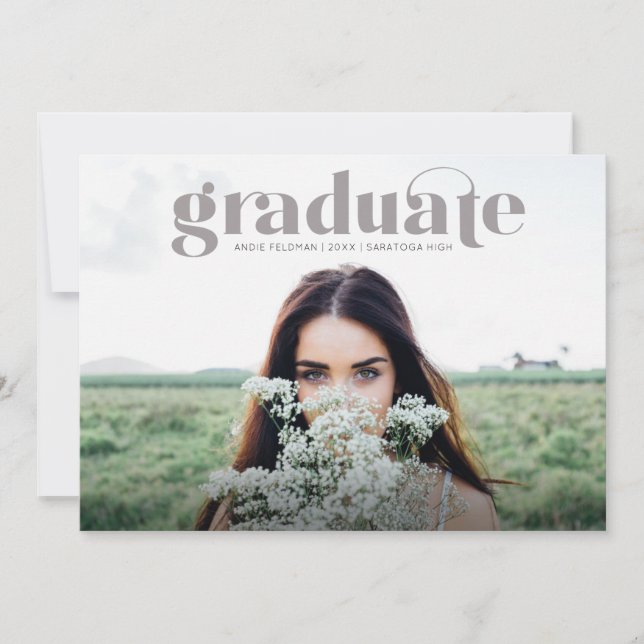 Invitación moderna de graduación de fotografía com (Anverso)