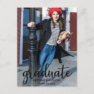 Invitación moderna de graduación de fotos con guió