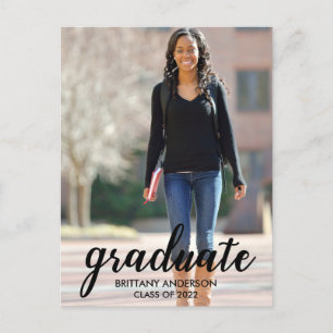 Invitación moderna de graduación de fotos con guió
