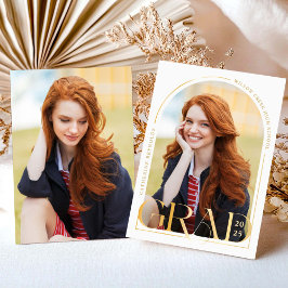 Invitación moderna de graduación de fotos de oro