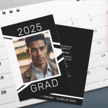 Invitación moderna de graduación de fotos en blanc