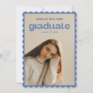 Invitación moderna de graduación de fotos en negri