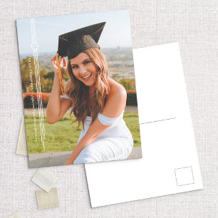 Invitación moderna de graduación de fotos en tasse