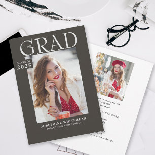 Invitación moderna de graduación de fotos Gris