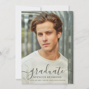 Invitación moderna de graduación de la escuela sec