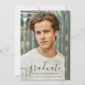 Invitación moderna de graduación de la escuela sec