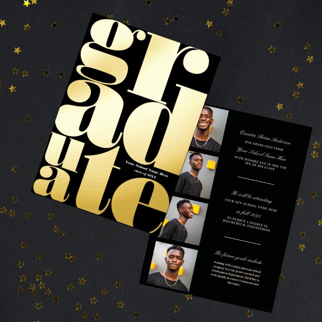 Invitación moderna de graduación de tipografía sim (Subido por el creador)