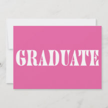 Invitación moderna de graduación en rosa frambuesa