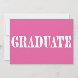 Invitación moderna de graduación en rosa frambuesa