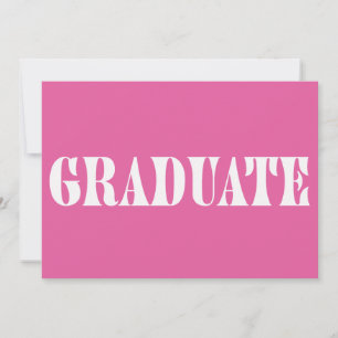 Invitación moderna de graduación en rosa frambuesa