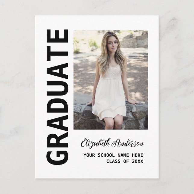Invitación moderna de graduación fotográfica (Anverso)