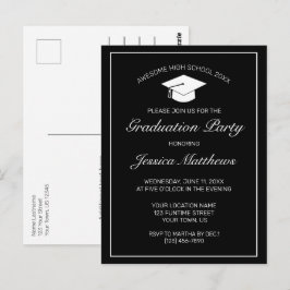 Invitación moderna de graduación Minimalista en ne