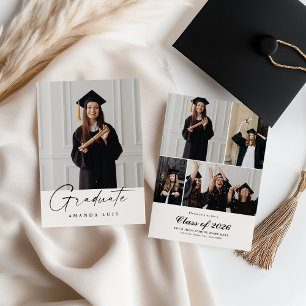 Invitación moderna de graduación multifotografía