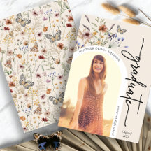 Invitación moderna de graduados florales