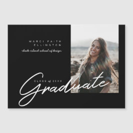 Invitación moderna de graduados negros con foto cl